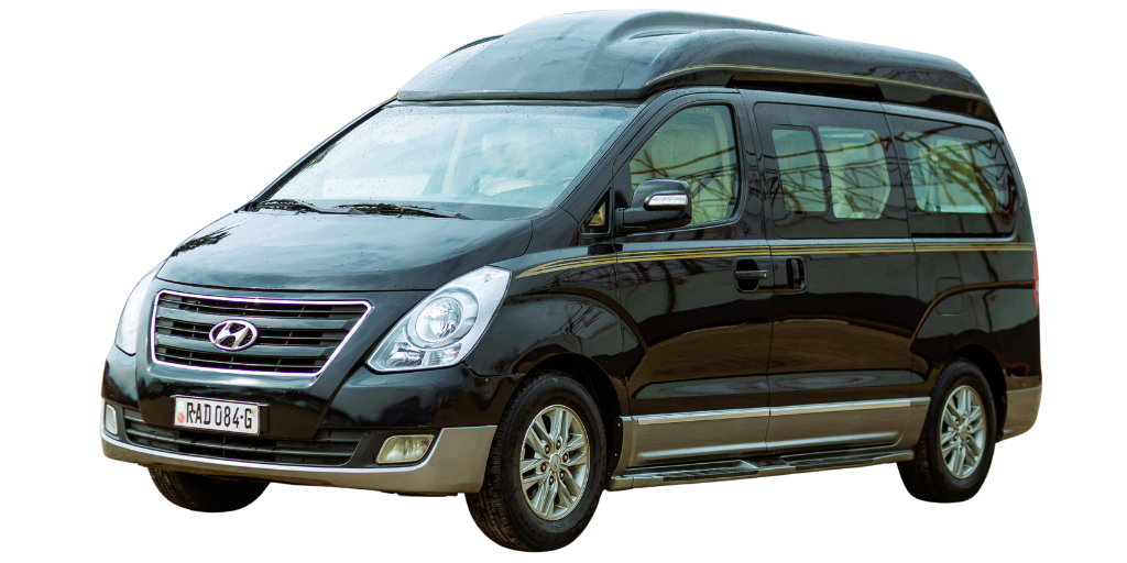 Mini-coach bus for large group airport transportation